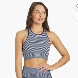 Spiritual Gangster High Neck Jacquard Stripe Bra